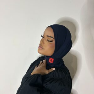 Hijab prêt à enfiler - Bleu nuit  étiquette rouge